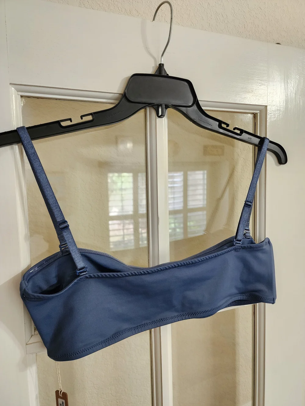 NWT SKIMS Denim Swim Micro Bandeau Bikini Top XL Blue
